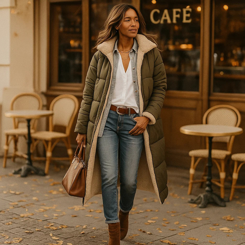 Vivano Długi Płaszcz Zimowy dla Kobiet