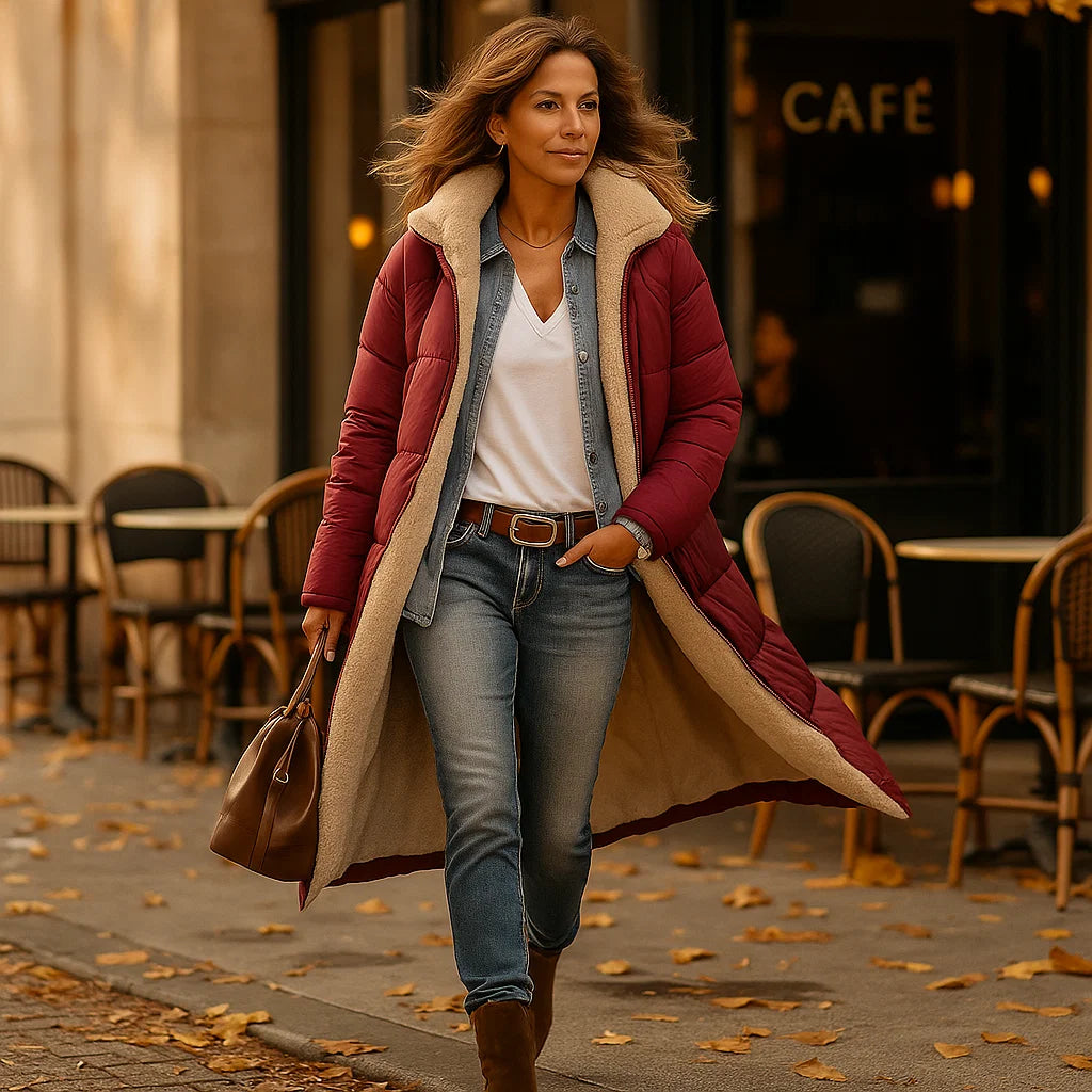 Vivano Długi Płaszcz Zimowy dla Kobiet