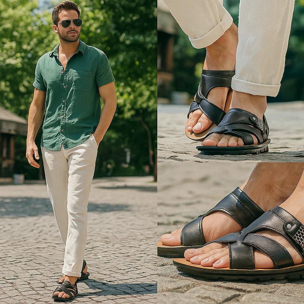 Tiberius męskie skórzane sandały - vivano - warszawa