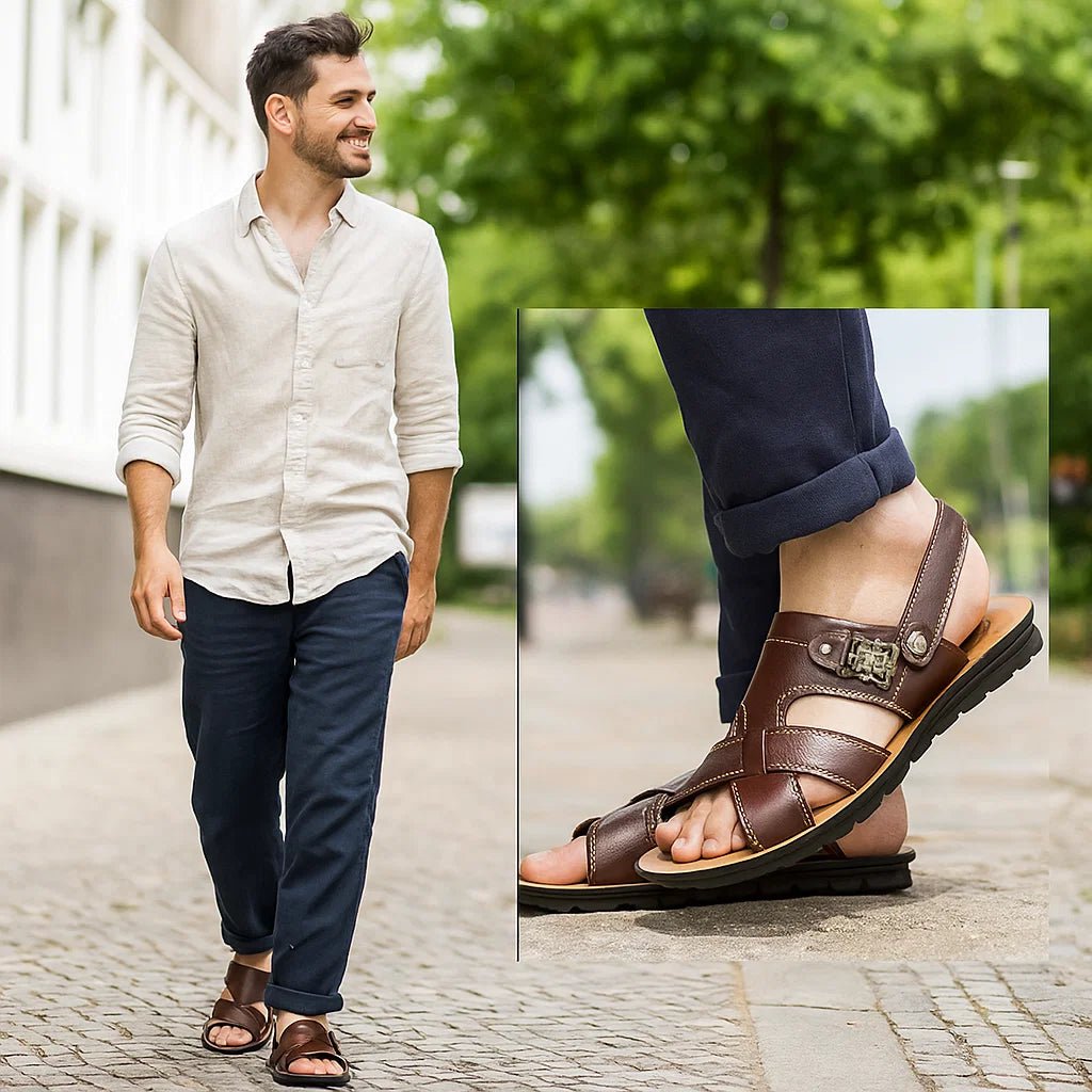 Tiberius męskie skórzane sandały - vivano - warszawa