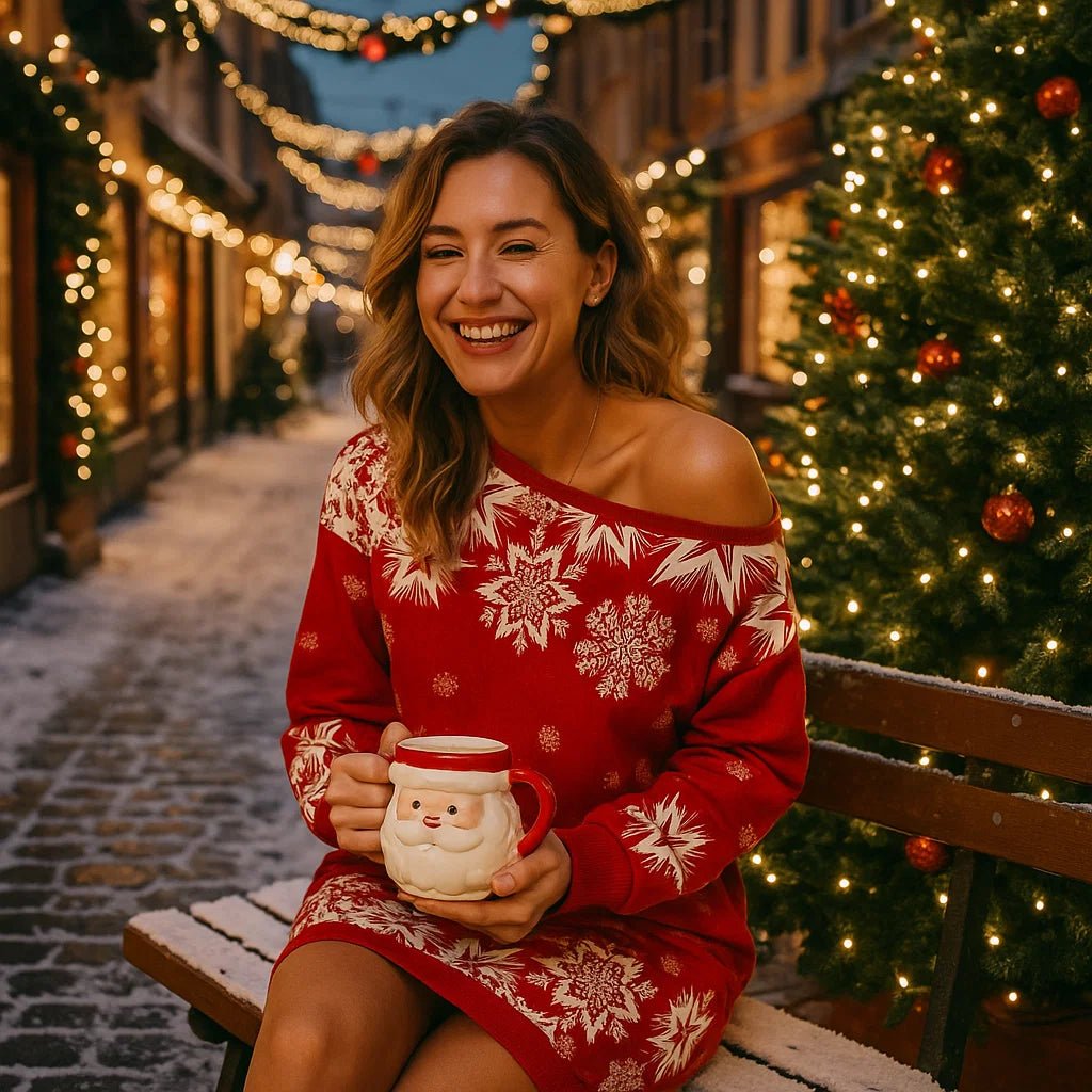 Tonya – Sukienka Świąteczna z Płatkami Śniegu