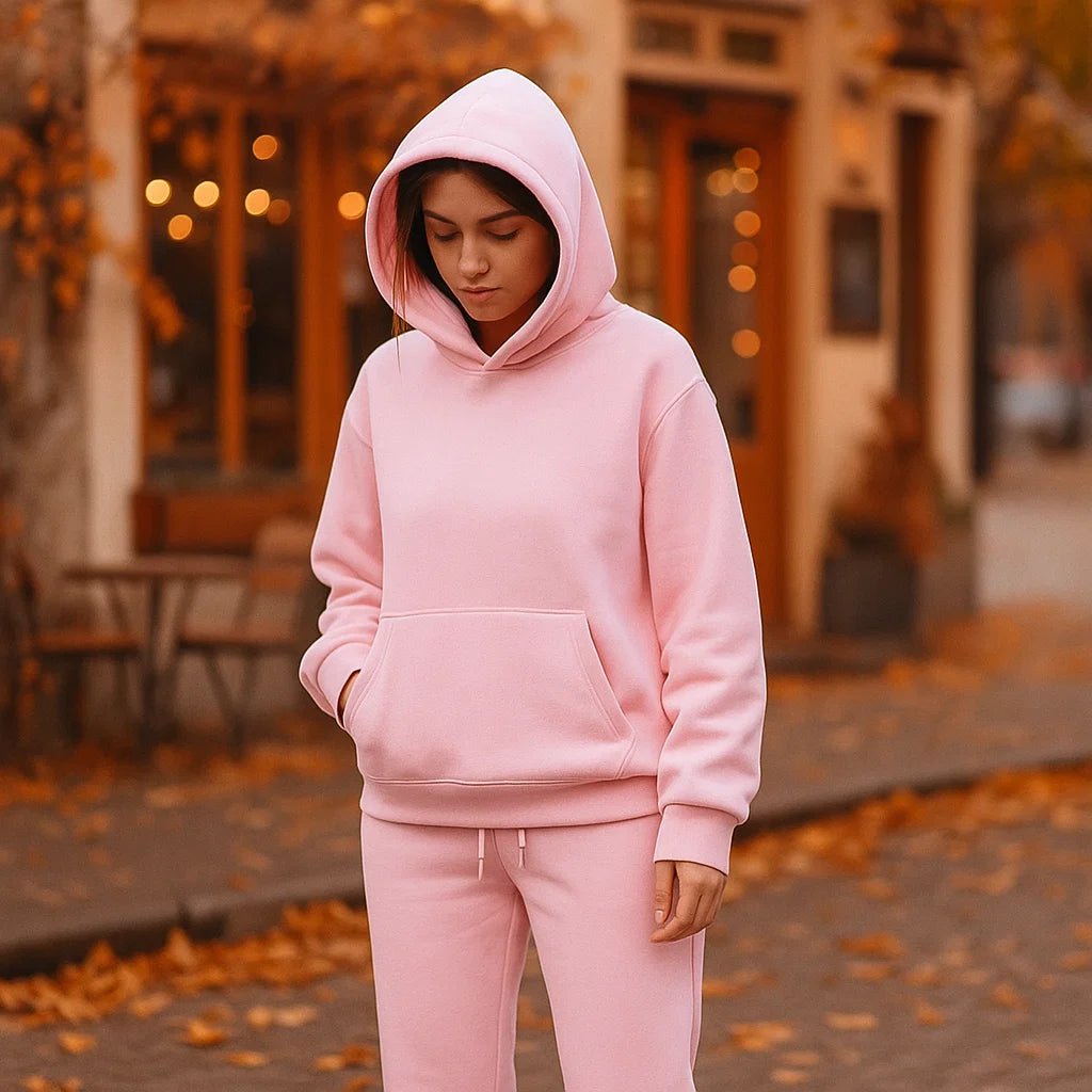 Uniwersalny komplet dresowy - z kapturem - z kieszeniami - unisex