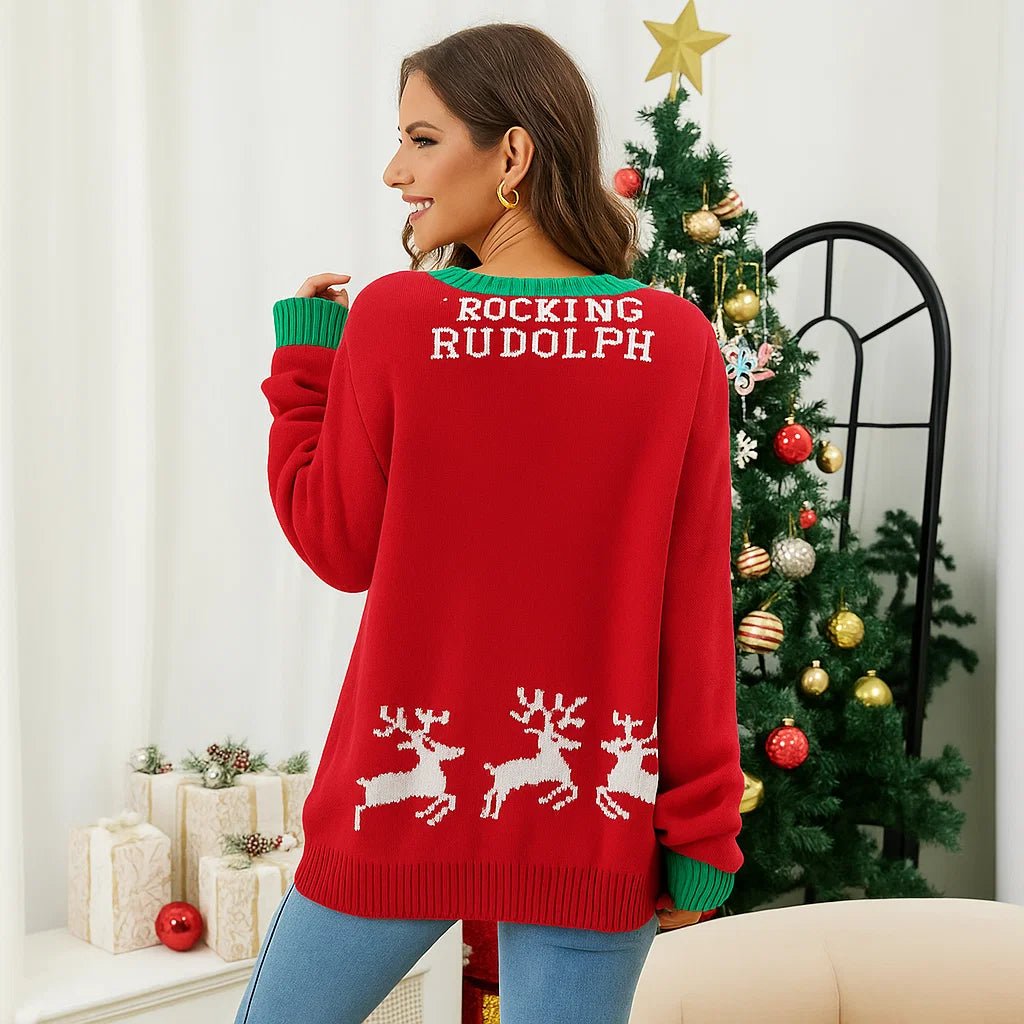 Vivano – Damski Przytulny Sweter Świąteczny