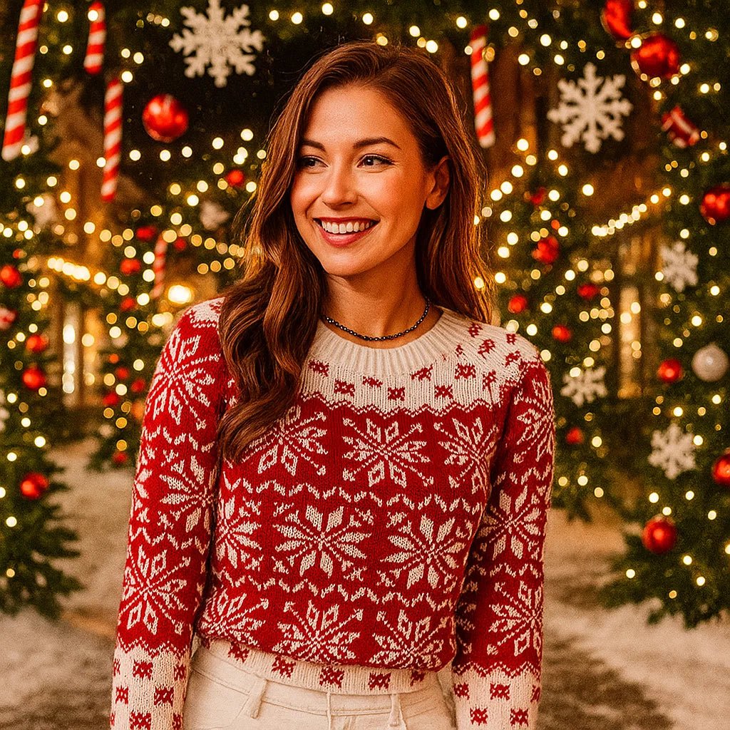Vivano – Damski Sweter Świąteczny ze Śnieżynką