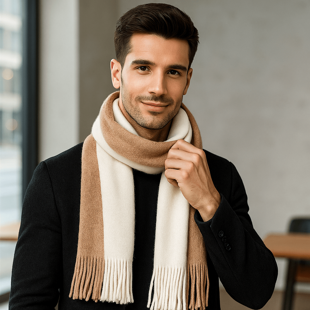 Wełniany Szalik w Paski – Długi, Ciepły i Elegancki