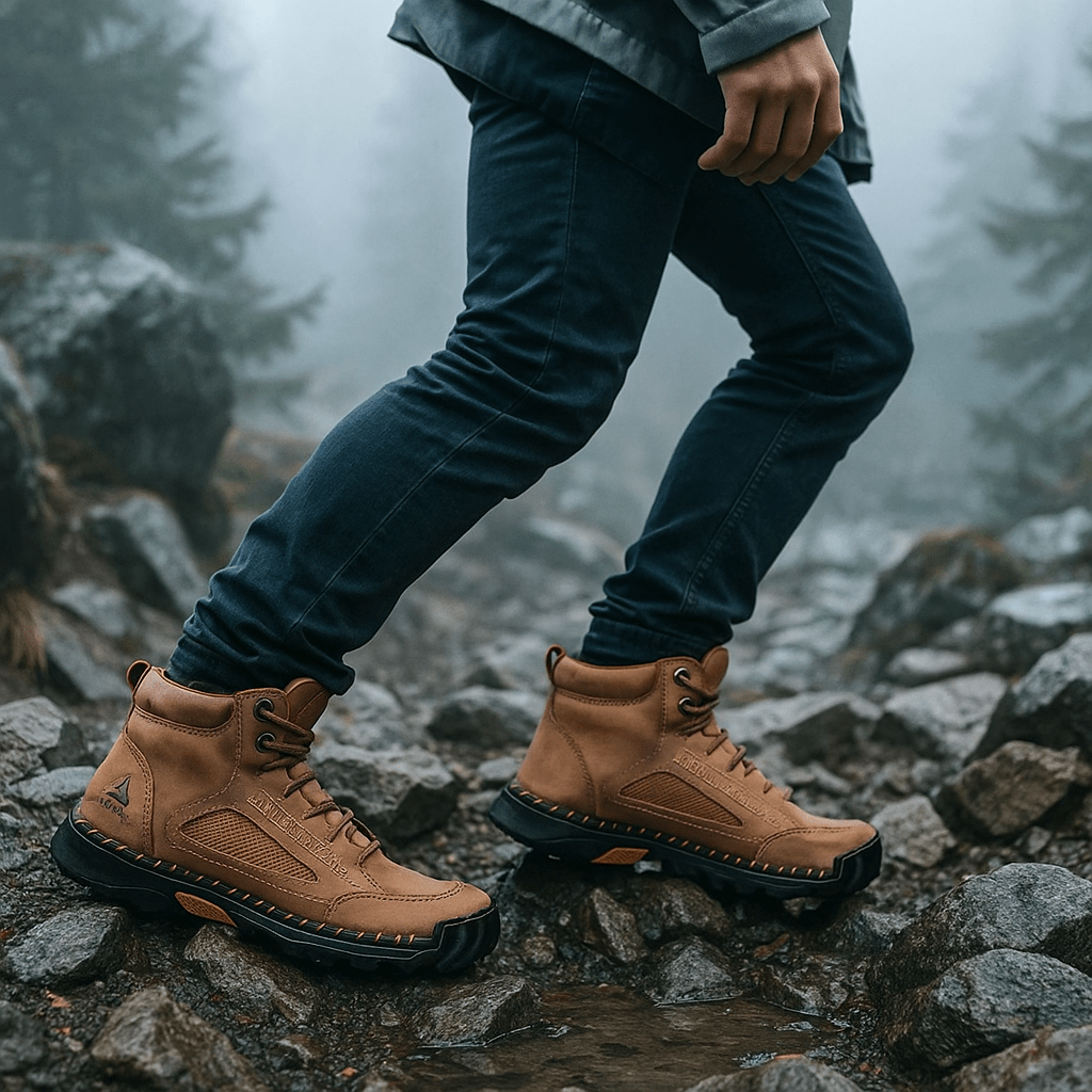 Wodoodporne męskie buty za kostkę – podeszwa antypoślizgowa