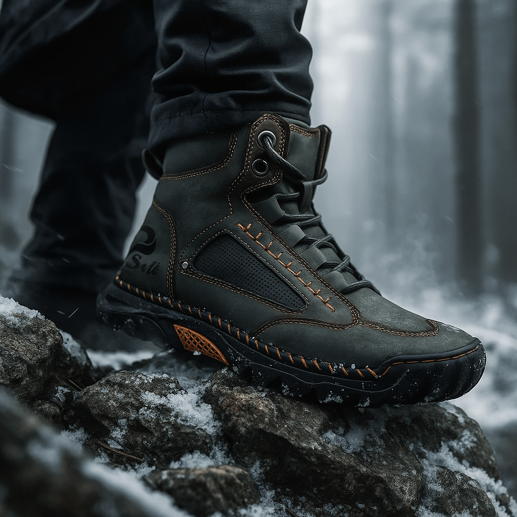 Wodoodporne męskie buty za kostkę – podeszwa antypoślizgowa