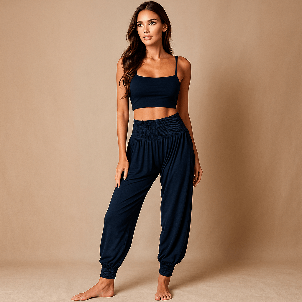 Wygodne Spodnie Haremowe - Elastyczny Pas - Przewiewne Mankiety - vivano - warszawa