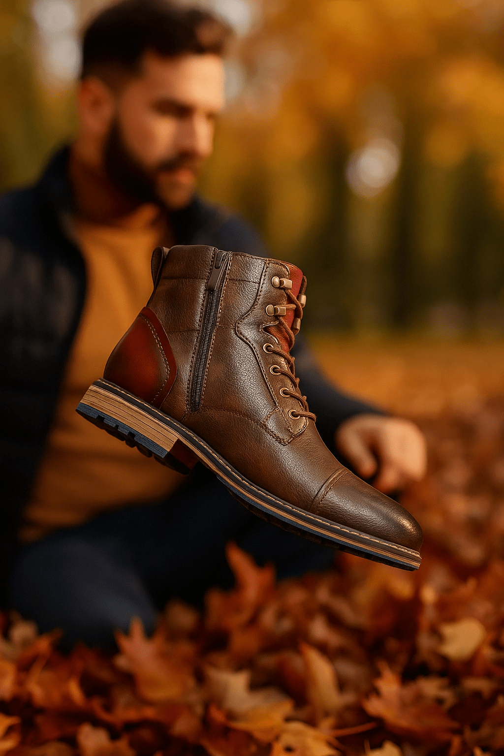 Wysokie Skórzane Buty Męskie Eleganckie - vivano - warszawa