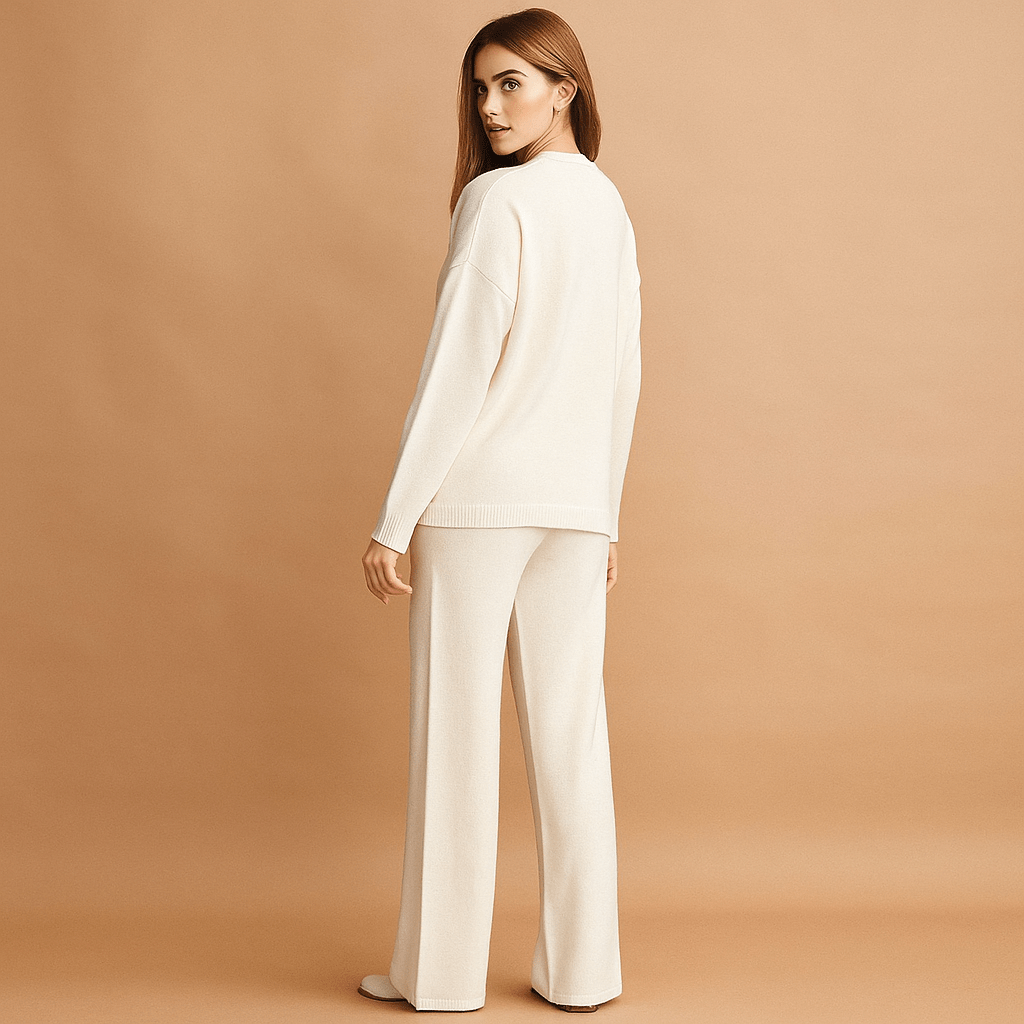 Zestaw Swetrów - Pulower z Wysokim Kołnierzem - Pasujące Spodnie - vivano - warszawa