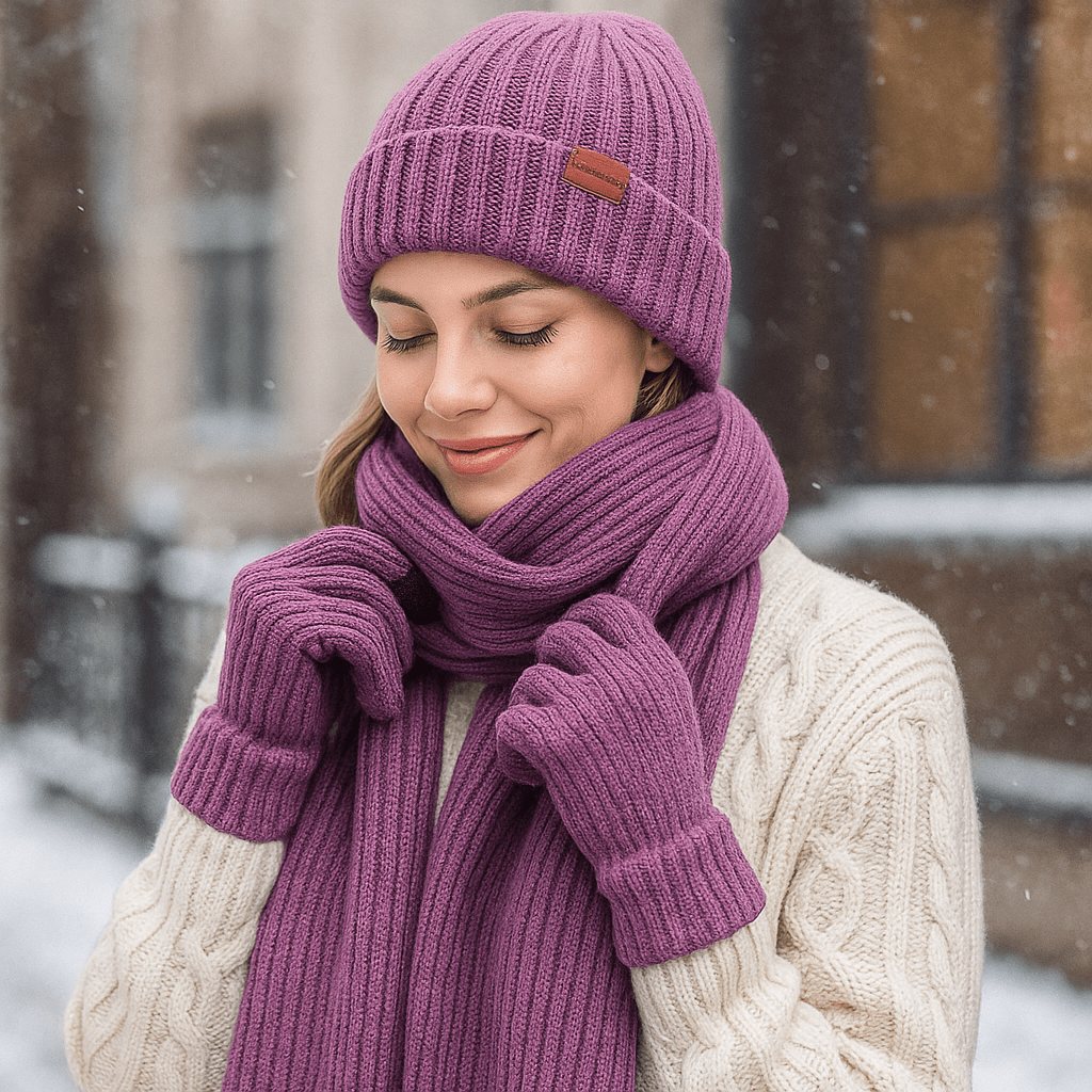 Zestaw Zimowy – Czapka, Szalik i Ciepłe Rękawiczki