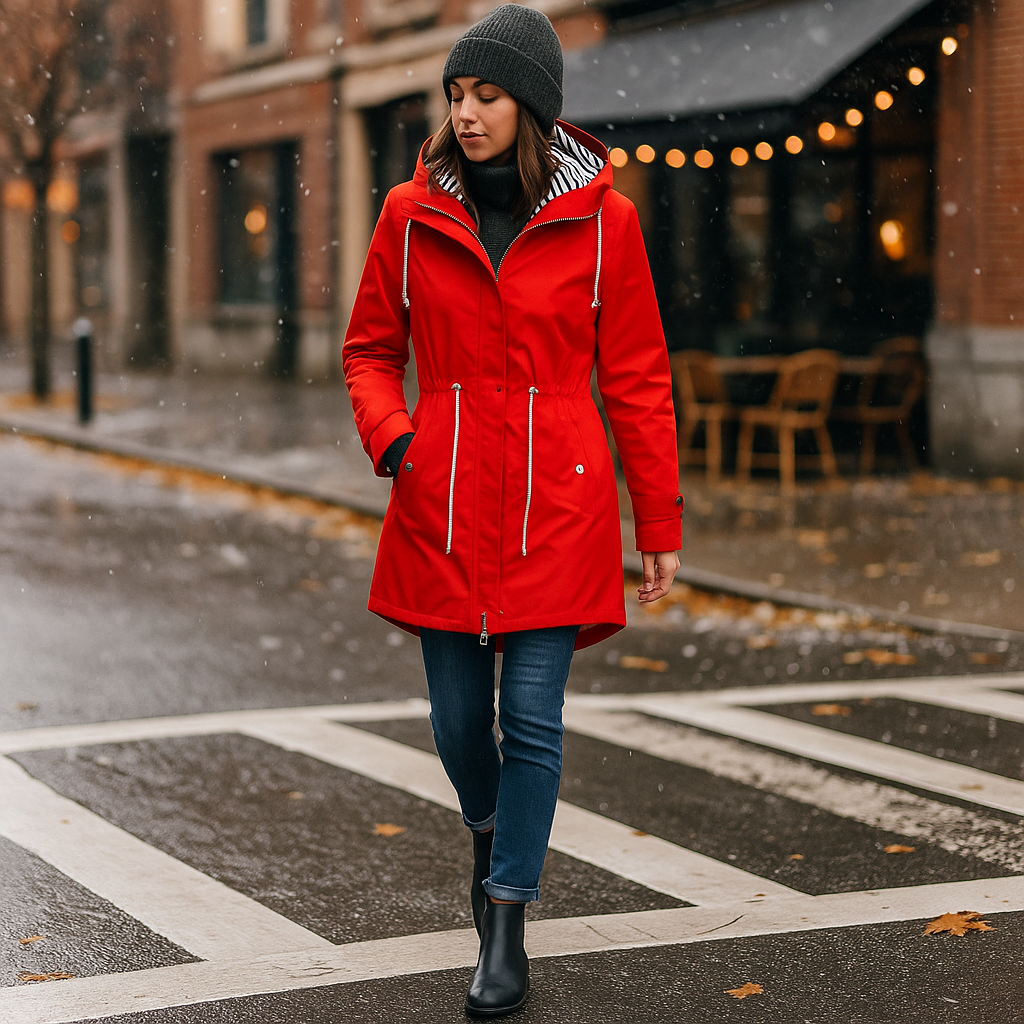 Wodoszczelna kurtka z kapturem