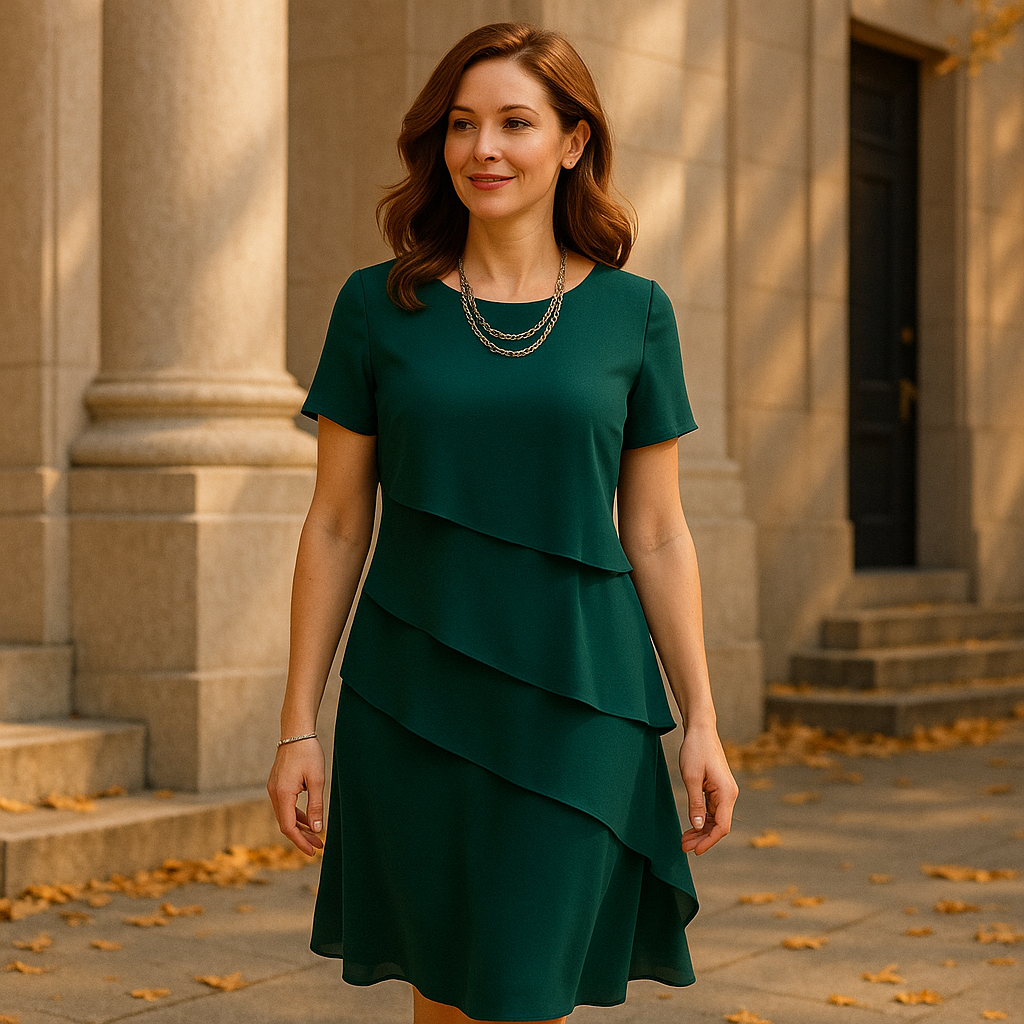 Vivano Elegancka Sukienka Modelująca z Szyfonu