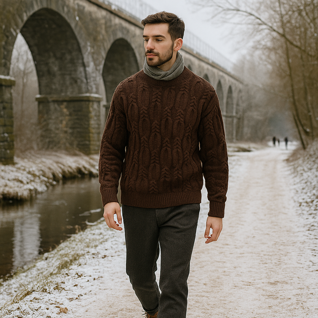 Męski sweter - klasyczny - ciepły - ponadczasowy