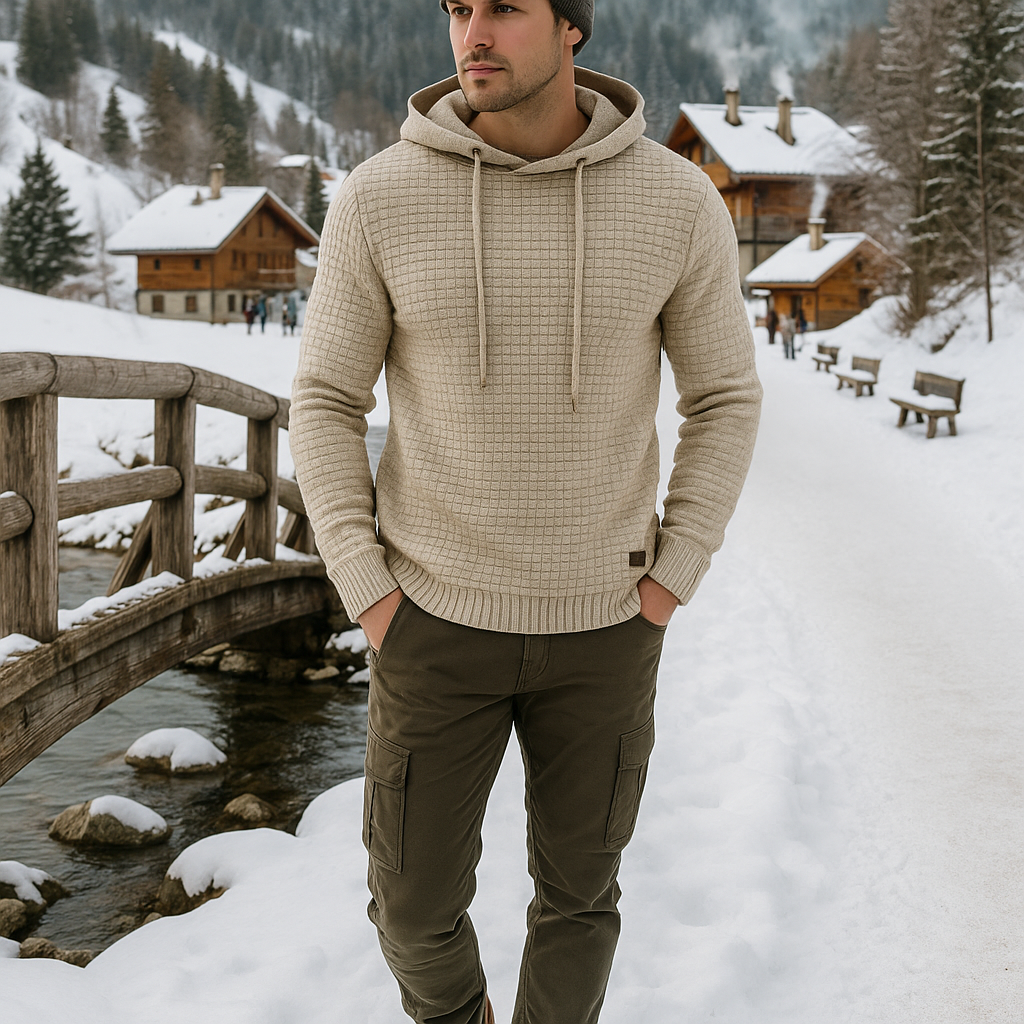 Stylowy męski sweatshirt z kapturem i kieszenią