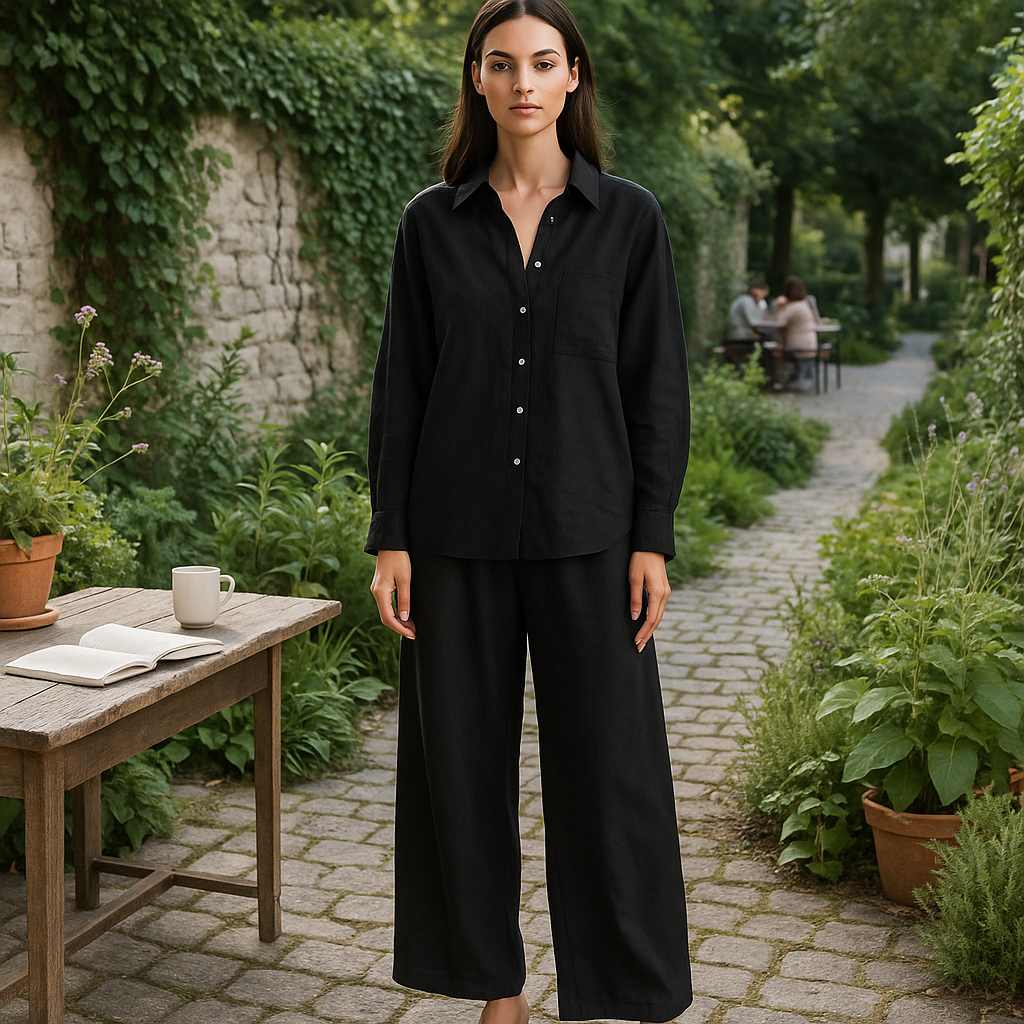 Genever - Damski zestaw loungewear z lnu