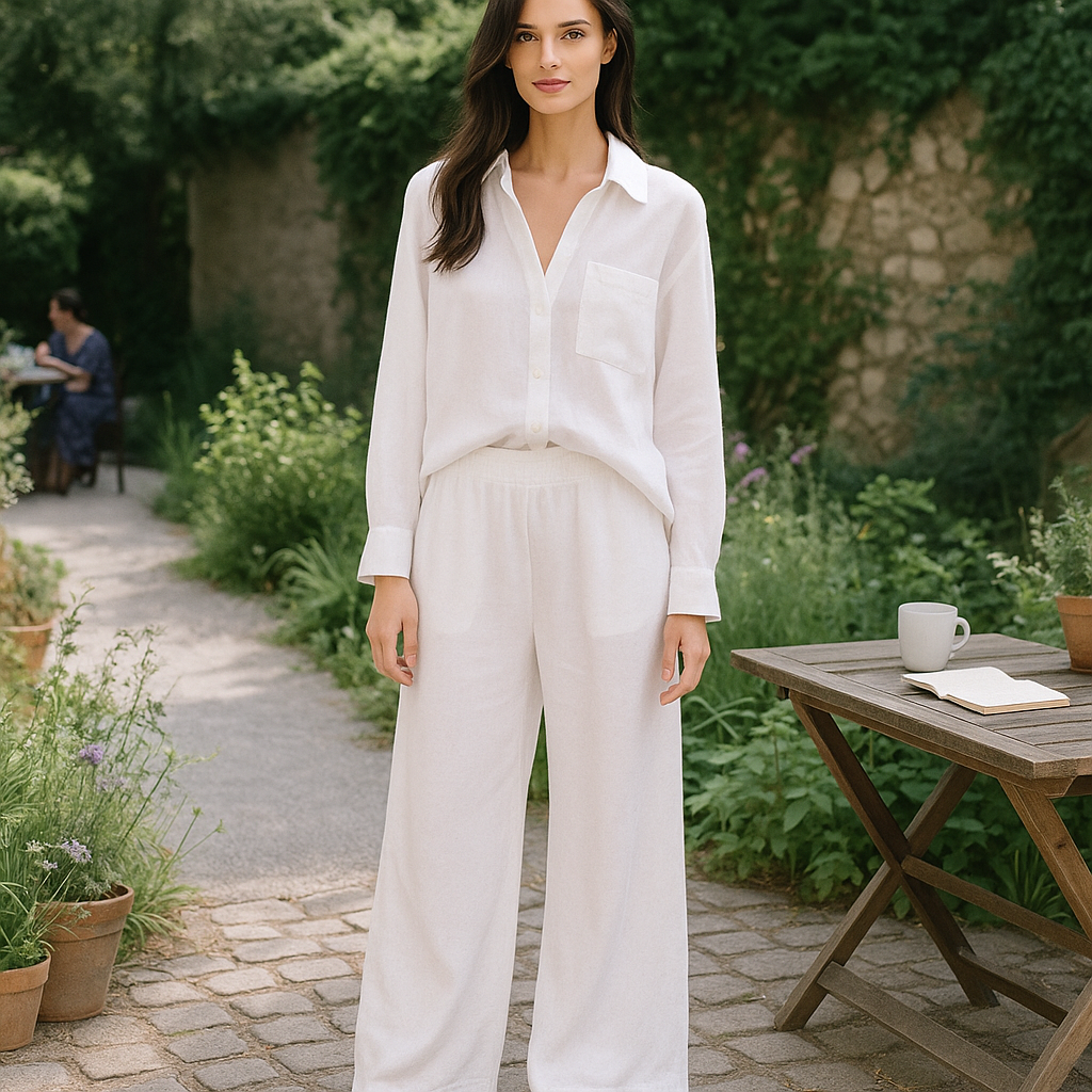 Genever - Damski zestaw loungewear z lnu