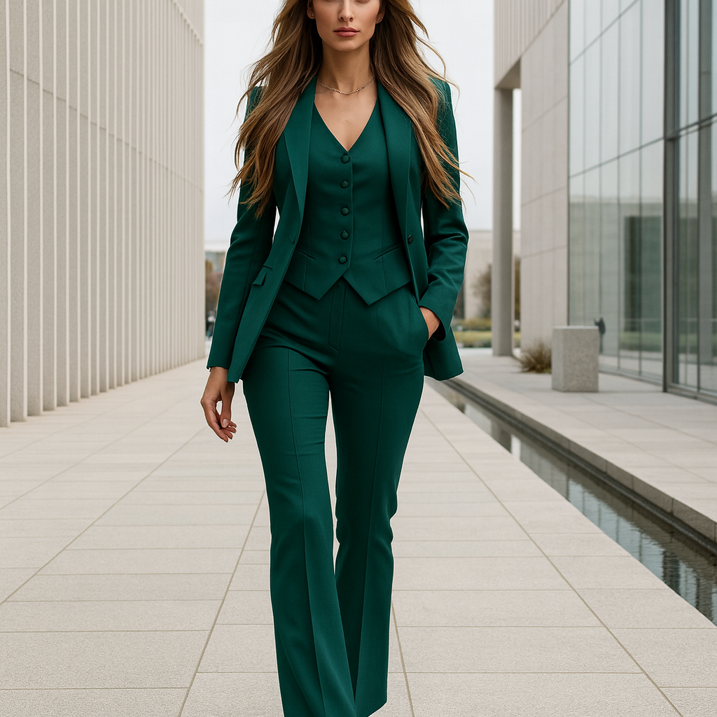 Amber - garnitur męski trzyczęściowy - marynarka - spodnie - kamizelka