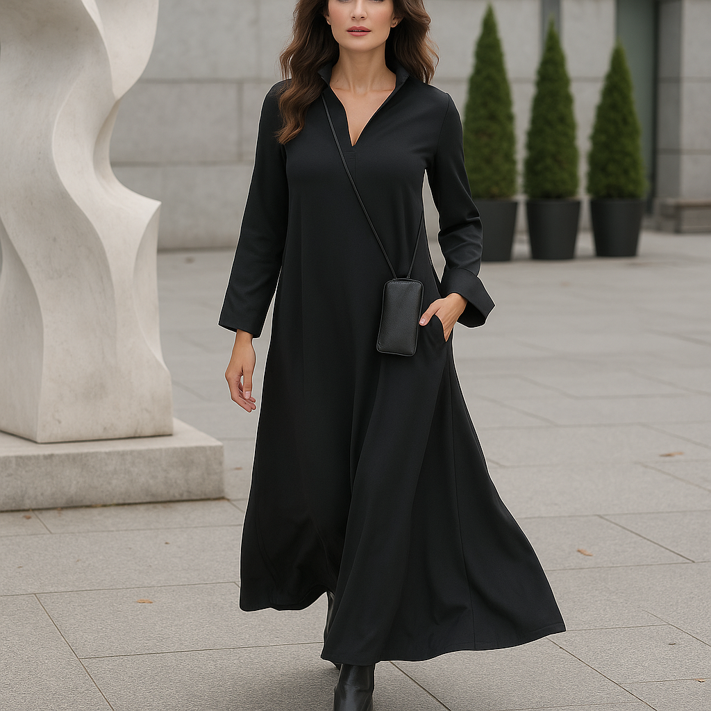 Emmi - Sukienka wieczorowa maxi o luźnym eleganckim kroju