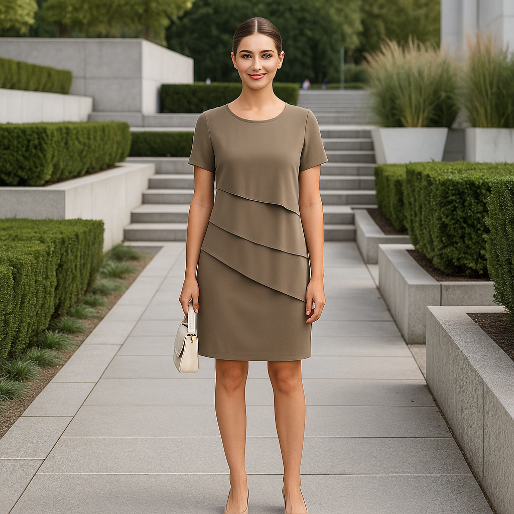 Sukienka wieczorowa chiffonowa Daria falbany elegancja