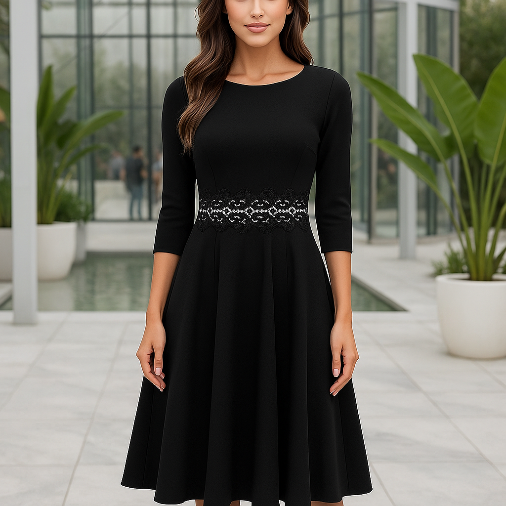 Stylowa sukienka wieczorowa midi - damska - elegancka - na wesele