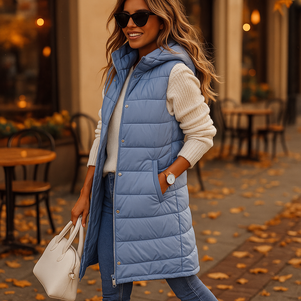 Vivano – Długi Bodywarmer z Kapturem Dla Kobiet