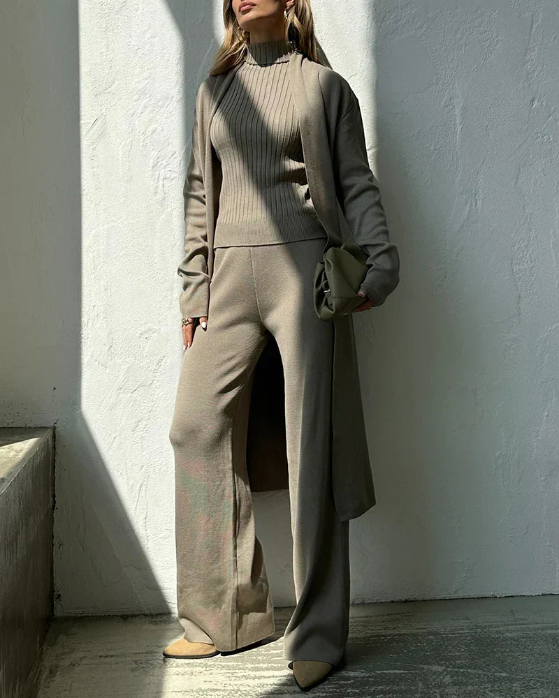 Saira Casual 3-częściowy zestaw damski - top - spodnie - marynarka