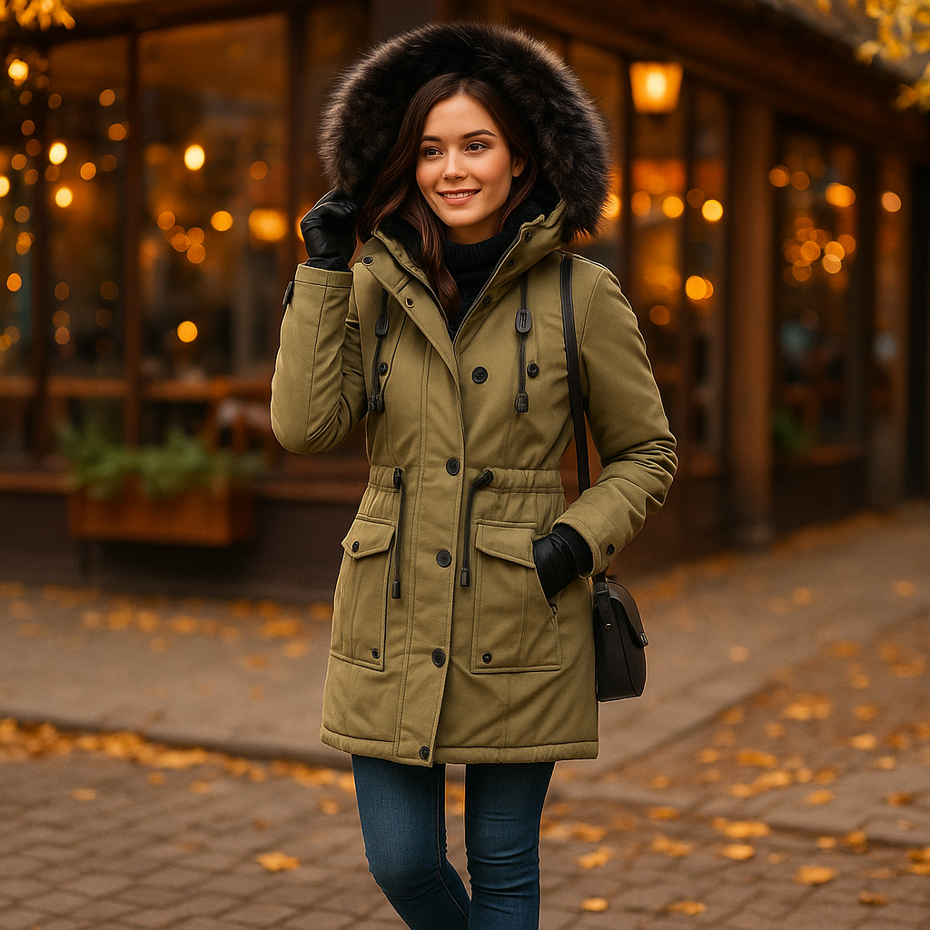 Vivano FRIEDA Ciepły Płaszcz Modowy