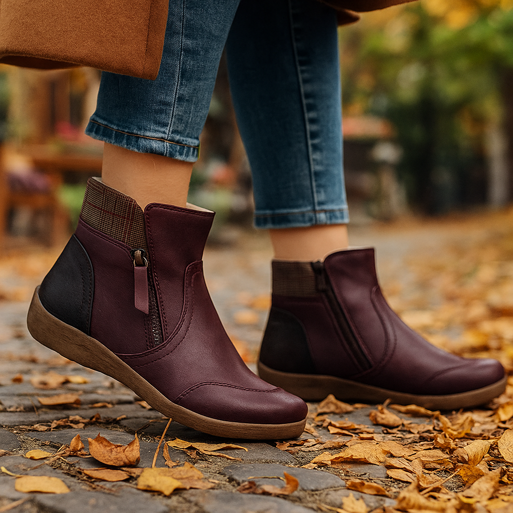 Vivano – Wodoodporne Ortopedyczne Skórzane Botki