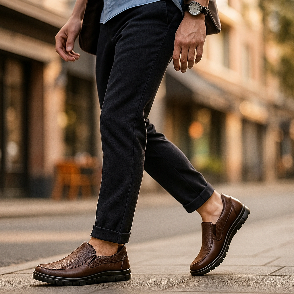 Vivano - Męskie buty codzienne z prawdziwej skóry