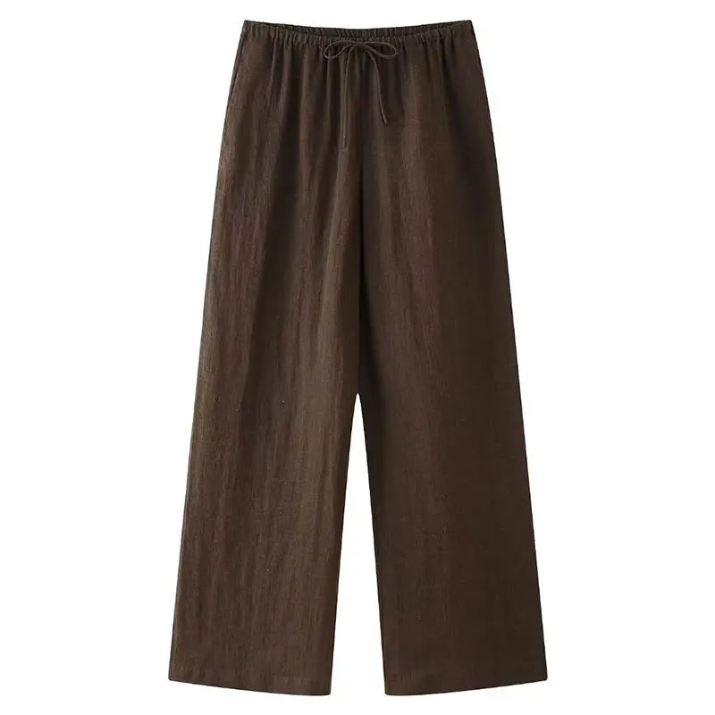 Garnitur damski lniany - elegancki - letni - komplet dwuczęściowy