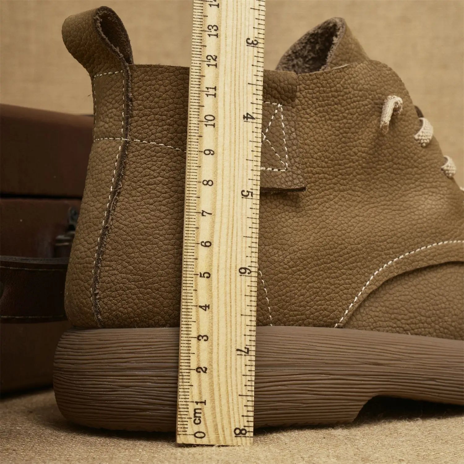 Męskie krótkie botki robocze - miękka podeszwa - styl vintage