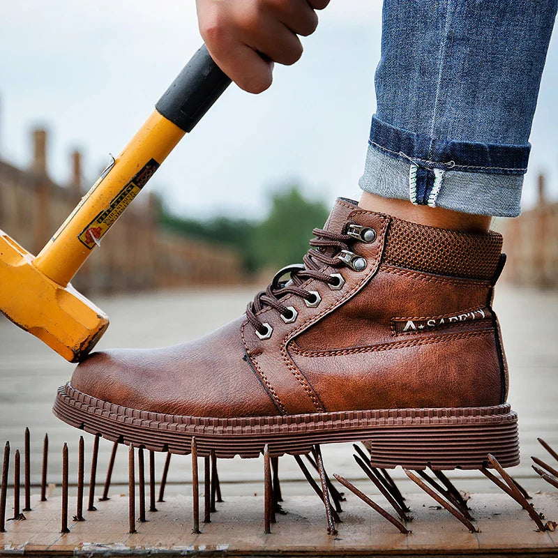 Męskie buty robocze wodoodporne - stalowy nosek - antypoślizgowe