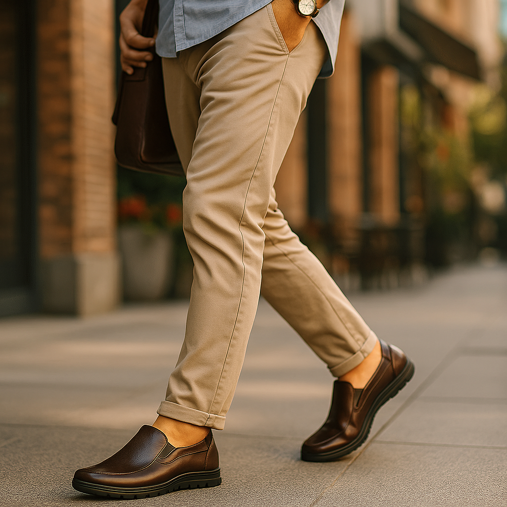 Vivano - Męskie buty codzienne z prawdziwej skóry