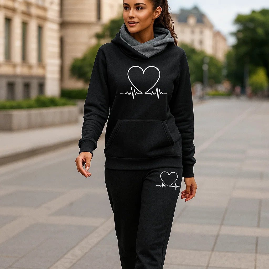 Aktywny zestaw dresowy dla kobiet - Heartbeat - Legginsy - Bluza - Fitness