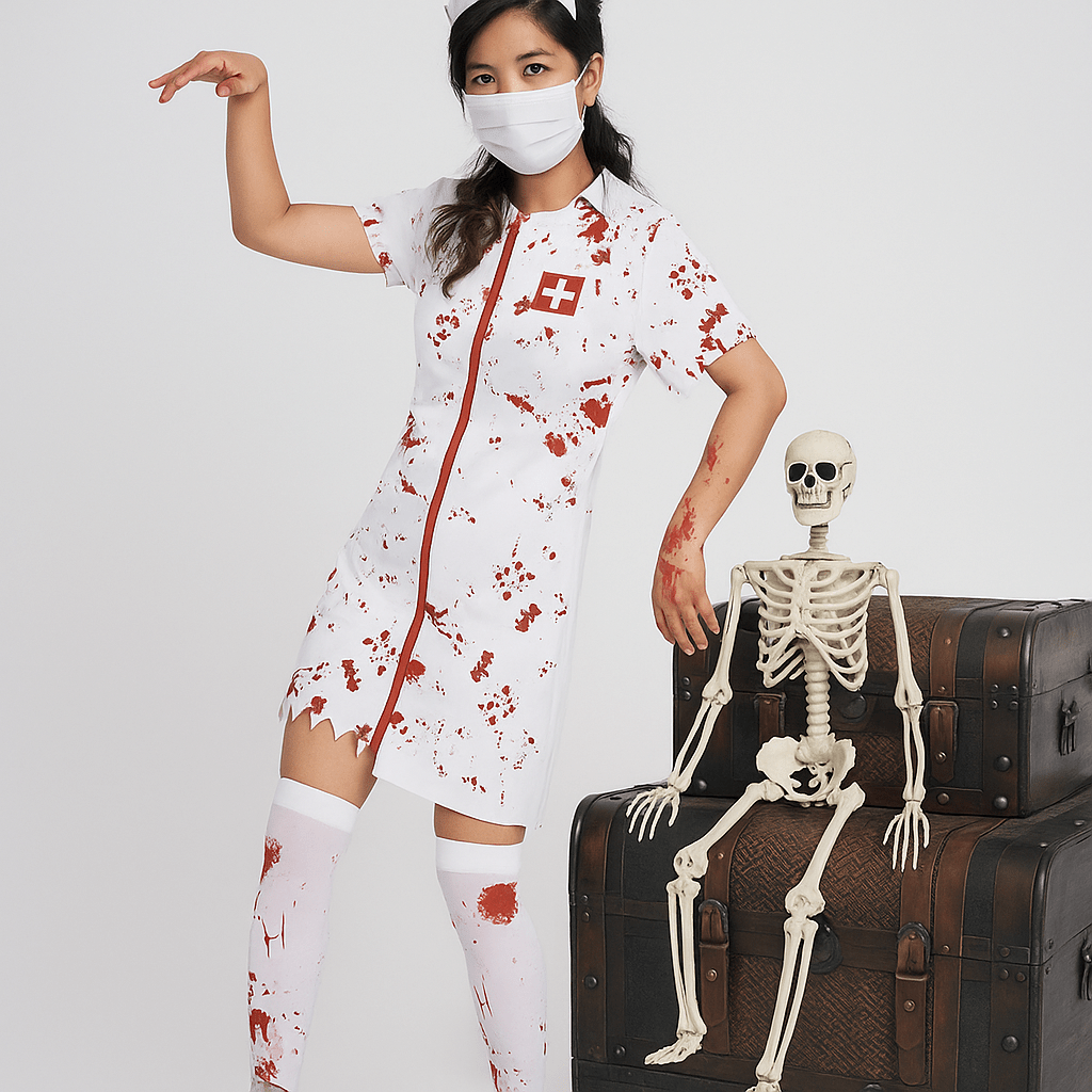 Anita - Przerażający Kostium Pielęgniarki - Realistyczny Efekt Plam Krwi - vivano - warszawa