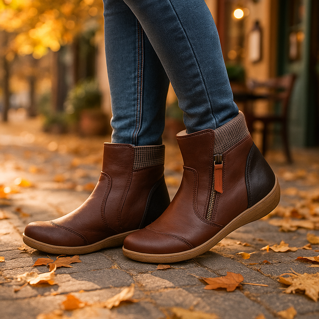 Vivano – Wodoodporne Ortopedyczne Skórzane Botki