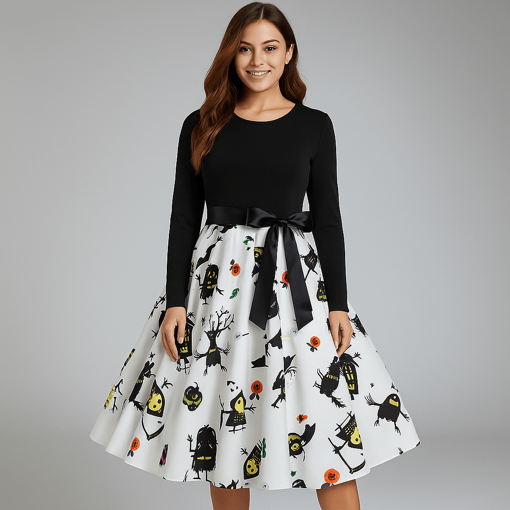 Benedetta - Komfortowa Sukienka Kostiumowa - Długi Rękaw - Elegancki Design - vivano - warszawa