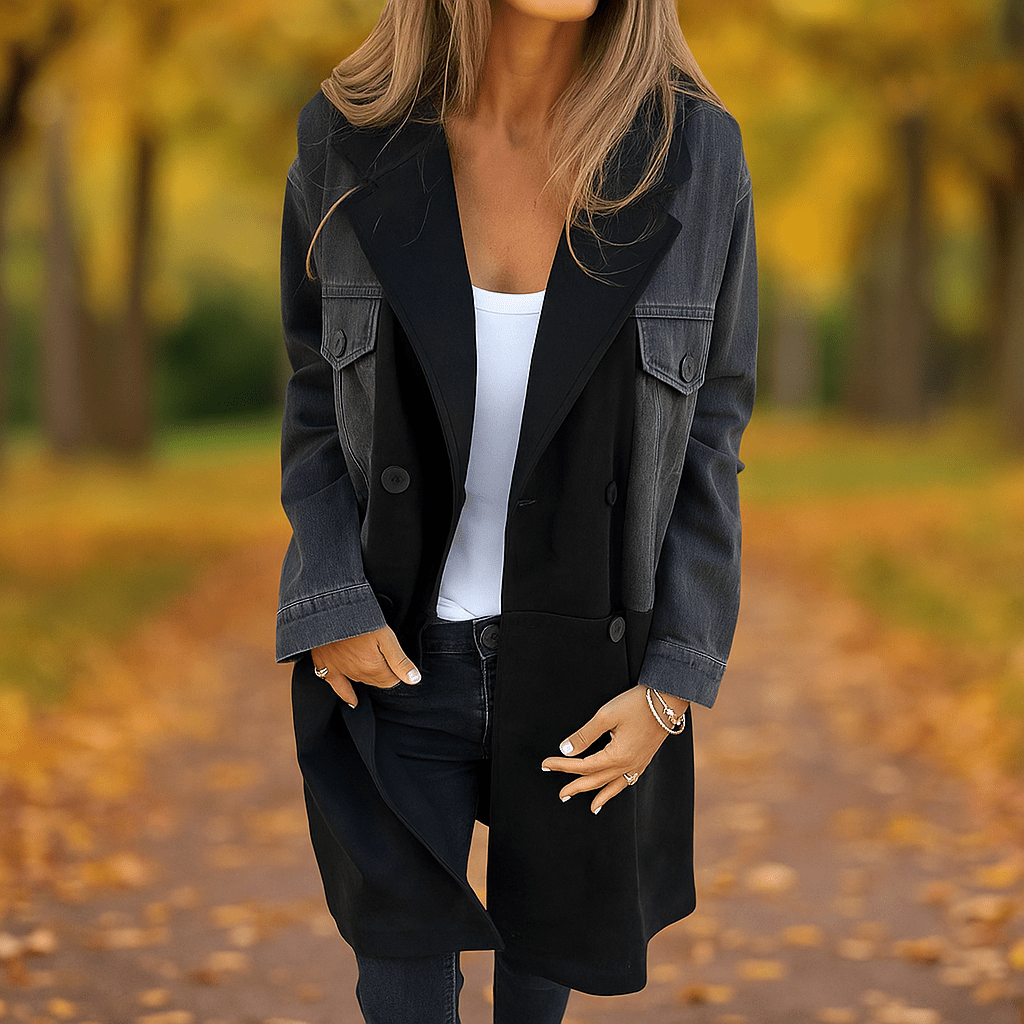 Bonfilia Trench - Denimowe szwy - Unikalny styl - Trwałość - vivano - warszawa