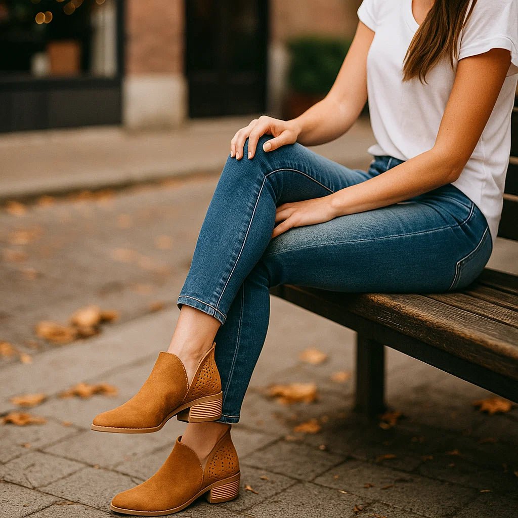 Botki Damskie na Kostkę z Krzyżowym Designem - vivano - warszawa