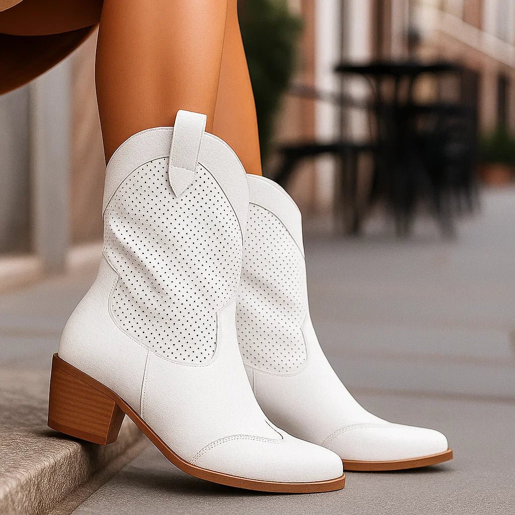 Botki Kowbojskie Damskie Skórzane dla Seniorek