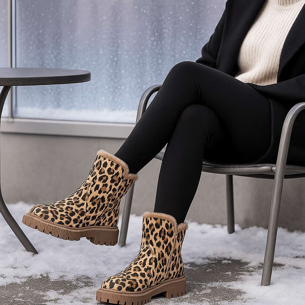 Botki Śniegowe w Print Lwa dla Kobiet - Zima Komfort