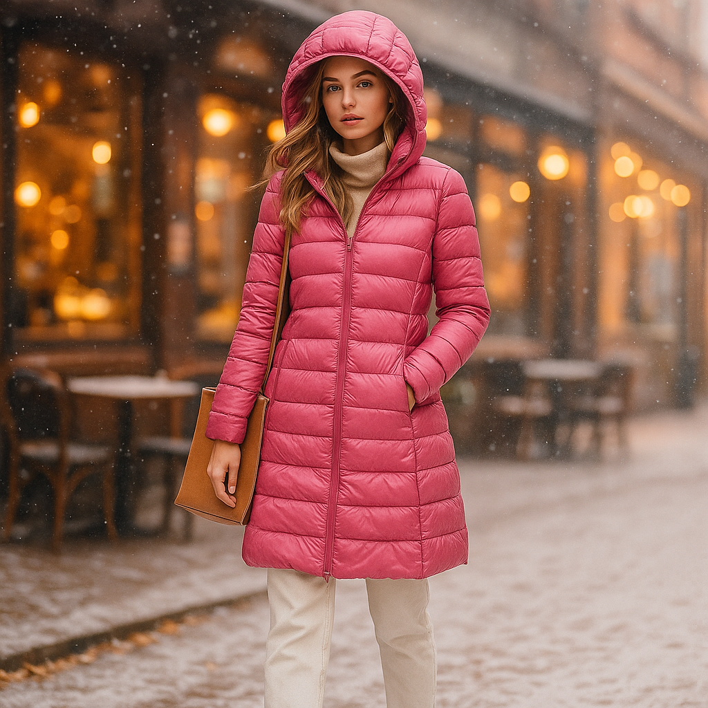 Vivano – Ultralekka Damska Kurtka Puchowa z Kapturem