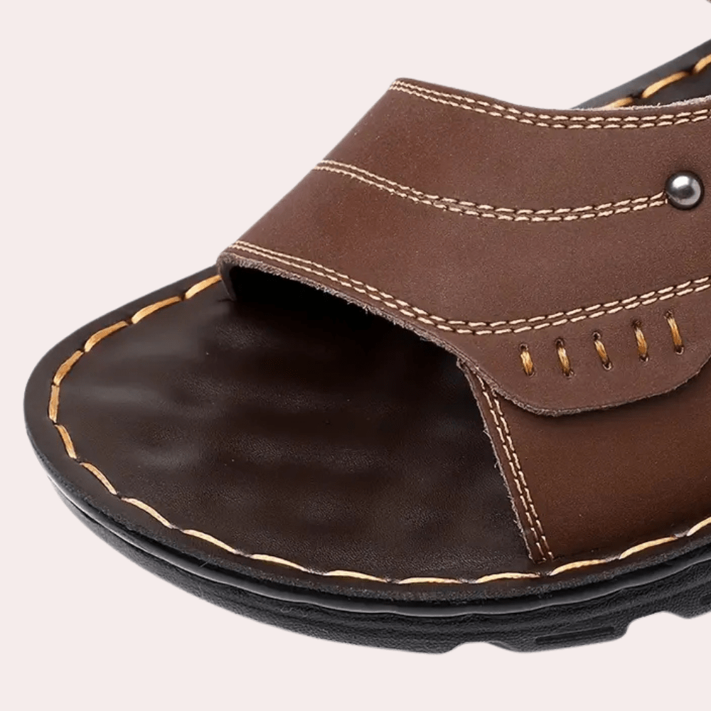 Casuale męskie sandały - Wygodne skórzane - Stylowy design - vivano - warszawa