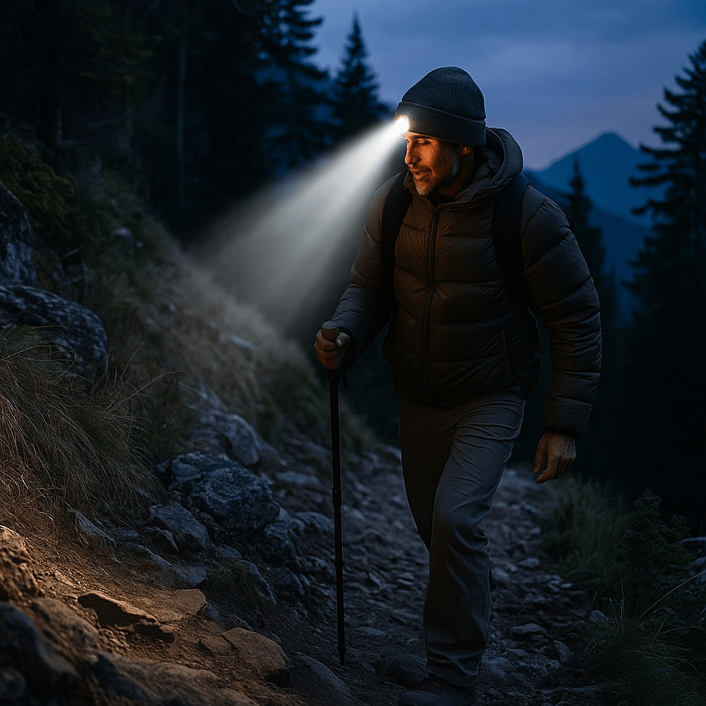 Czapka LED Komfortowa z Odczepianą Lampą Czołową