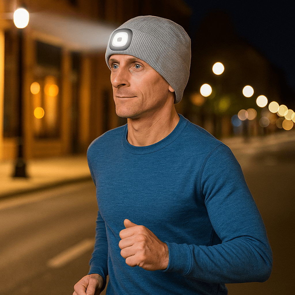 Czapka LED Komfortowa z Odczepianą Lampą Czołową
