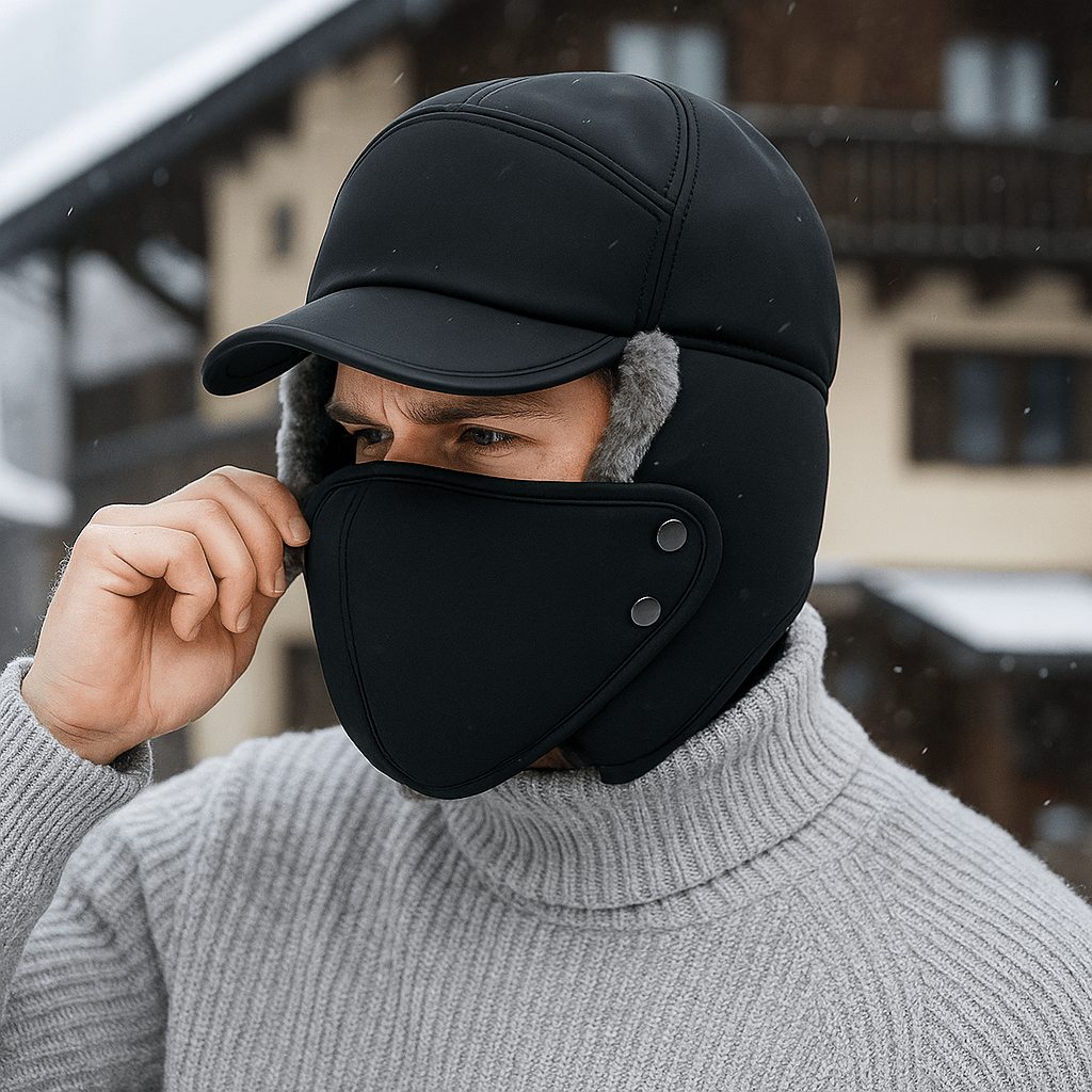 Czapka trapper termiczna wiatroodporna na zimę