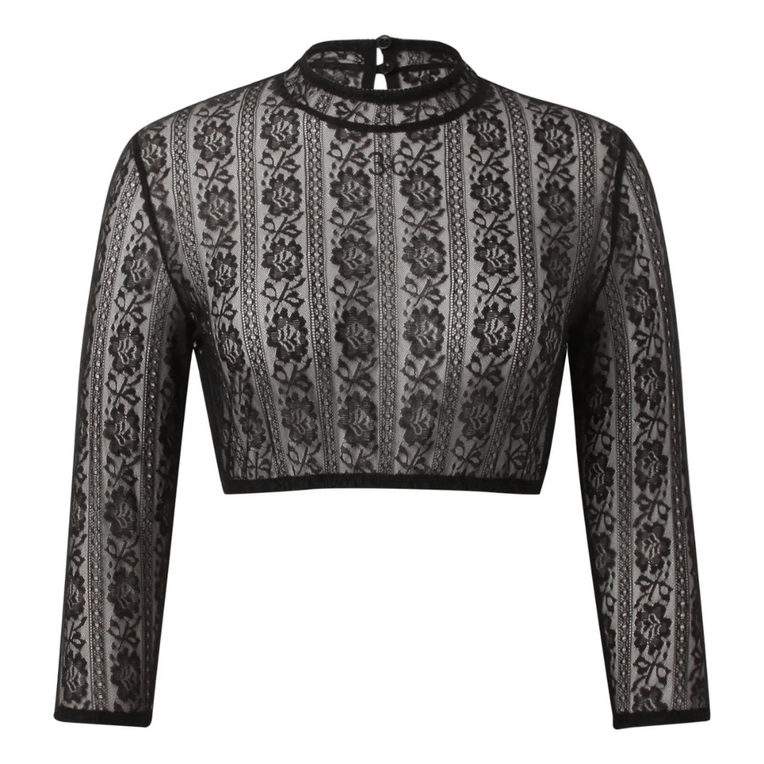 Damska bluzka dirndl - Letnie materiały - Tradycyjna czarna - Idealna na Oktoberfest - vivano - warszawa