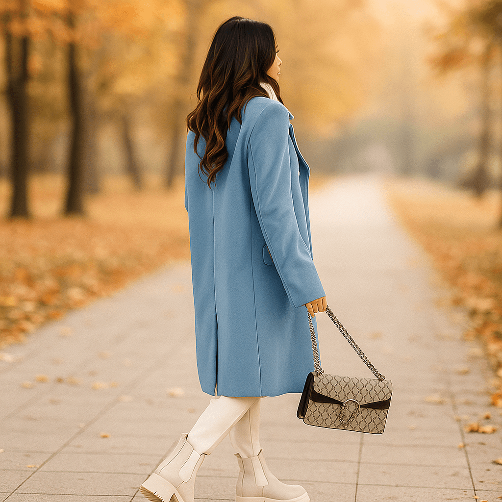 Damska kurtka - Dwurzędowa - Długie rękawy - Klapowy kołnierz - vivano - warszawa