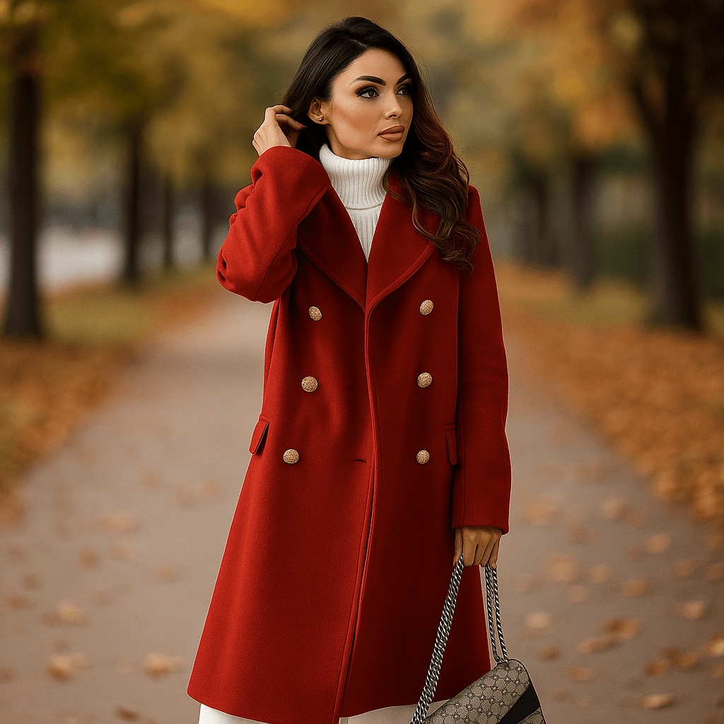 Damska kurtka - Dwurzędowa - Długie rękawy - Klapowy kołnierz - vivano - warszawa